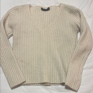 Brandy Melville Cream V-Neck Sweater